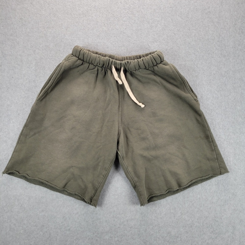 Moojimooji Shorts Mens Small Green Faded Drawstring Casual Pockets Made USA
